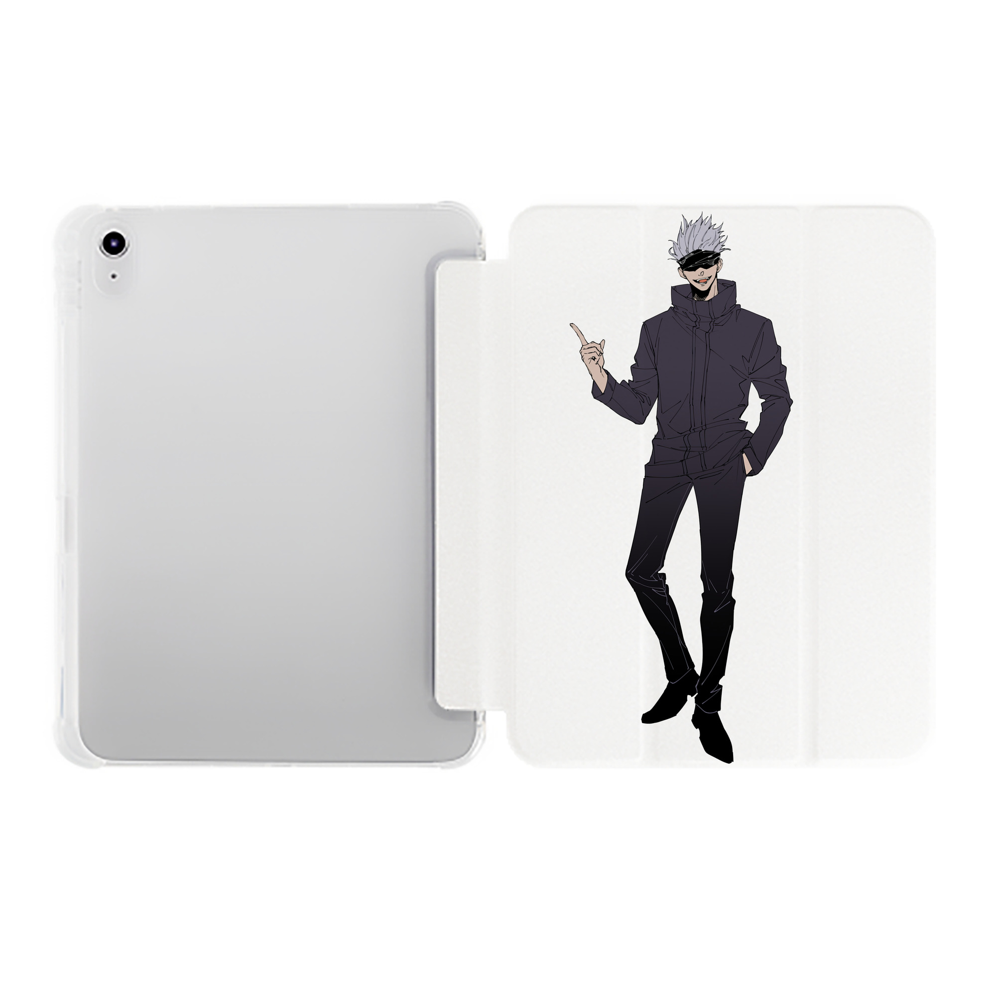 （画像用） 呪術廻戦 Jujutsu Kaisen IPad ケース ペン収納付き 三つ折りスタンド PUレザー×シリコン 対応機種9.5/10.5/10.9インチ